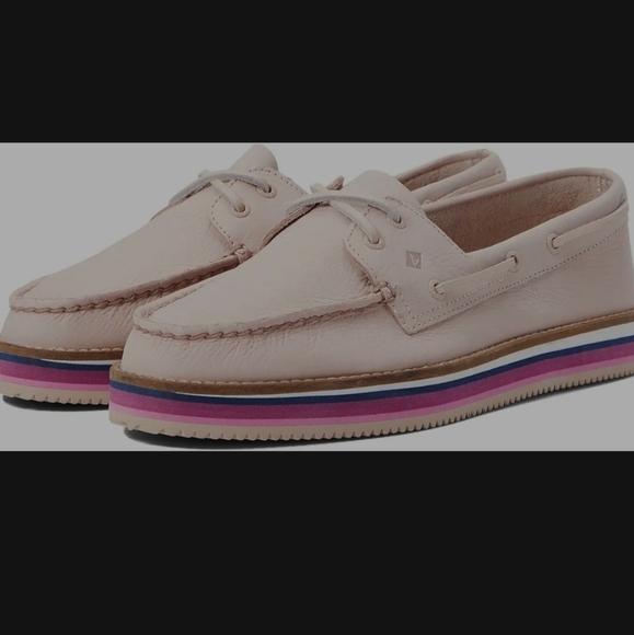 Sperry A/O 2-Eye Stacked Eva Multi Stripe in Rose Size 12 - Picture 11 of 12